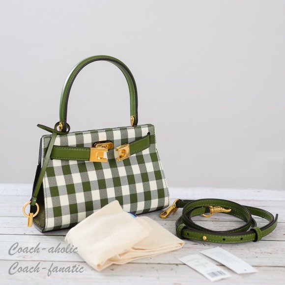 Tory Burch Handbags - NWT Tory Burch Lee Radziwill Petite Bag Gingham Crossbody in Leccio